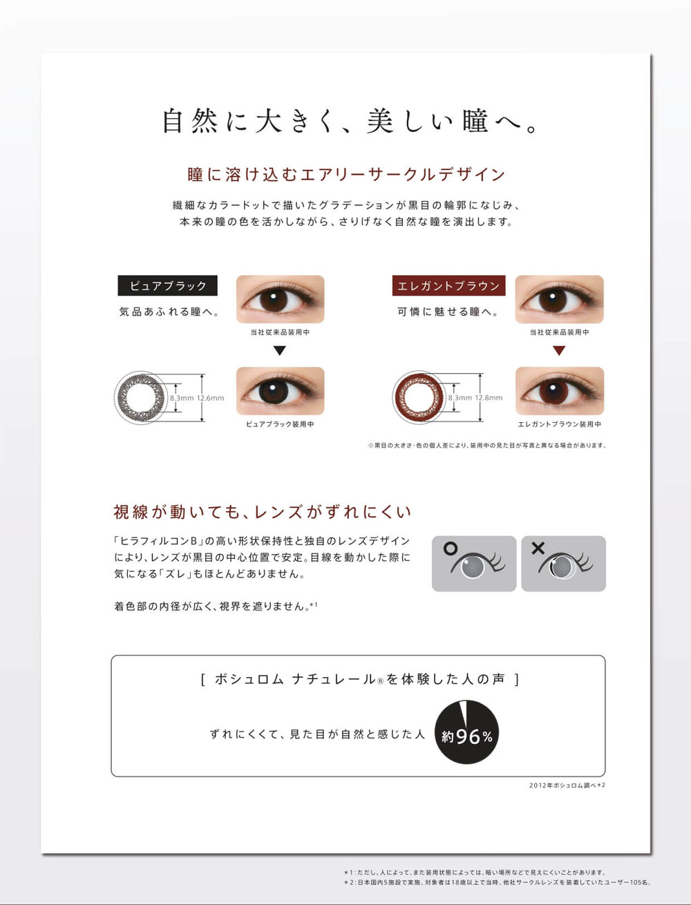ボシュロム ナチュレール(NATURELLE)カラーバリエーション