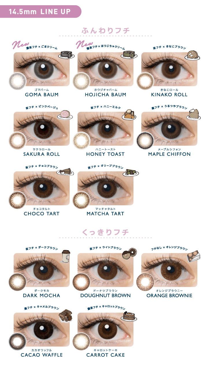 14.5mmサイズのラインアップ
