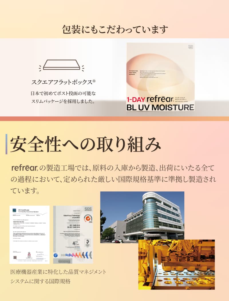 ワンデーリフレアUV55安全性への取り組み