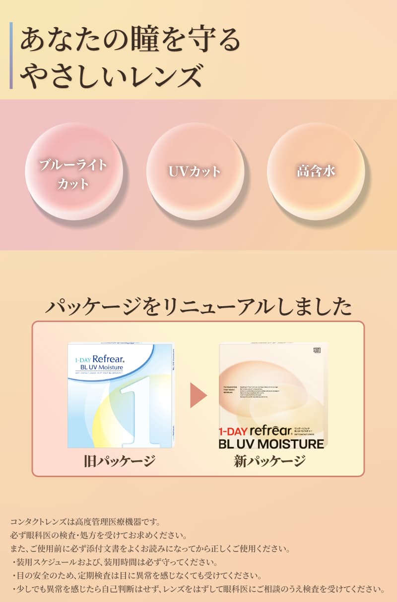 ワンデーリフレアUV55パッケージ変更