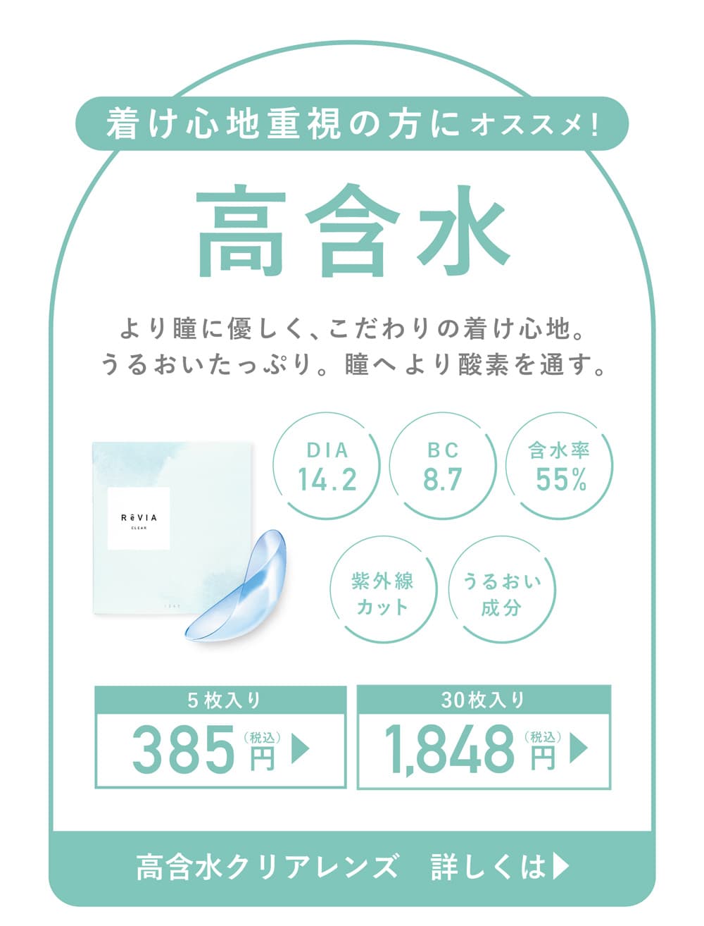 レヴィア クリアワンデー高含水の特長