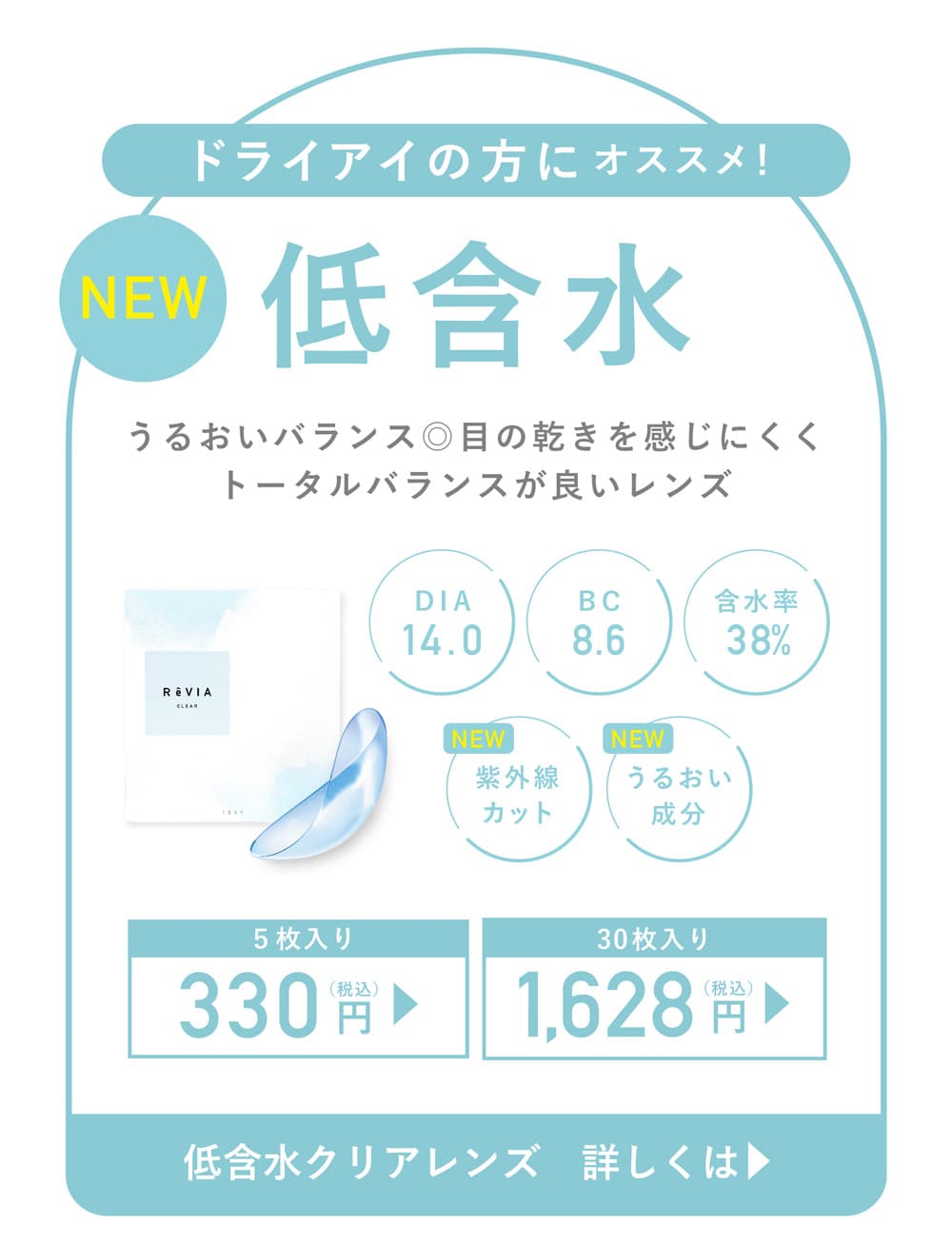 レヴィア クリアワンデー低含水の特長