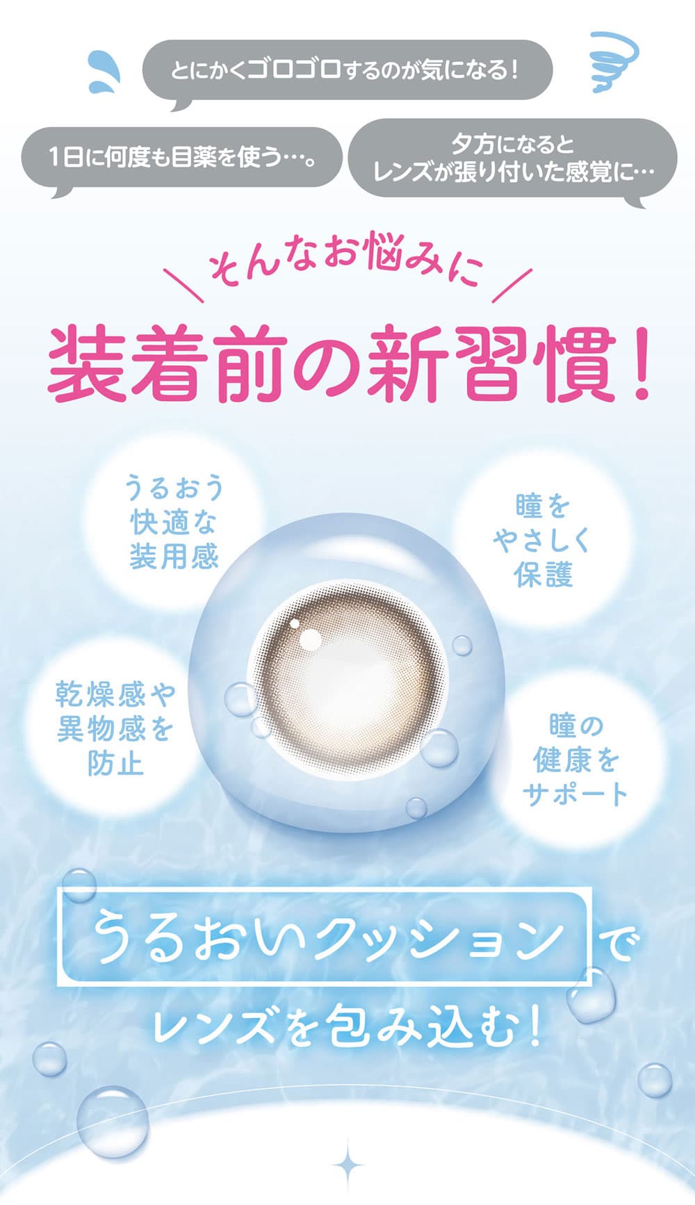 フォーリンドロップネオは装着前の新習慣としてソフトコンタクトレンズやハードコンタクトレンズ、カラコンまで全てのコンタクトレンズに使えます