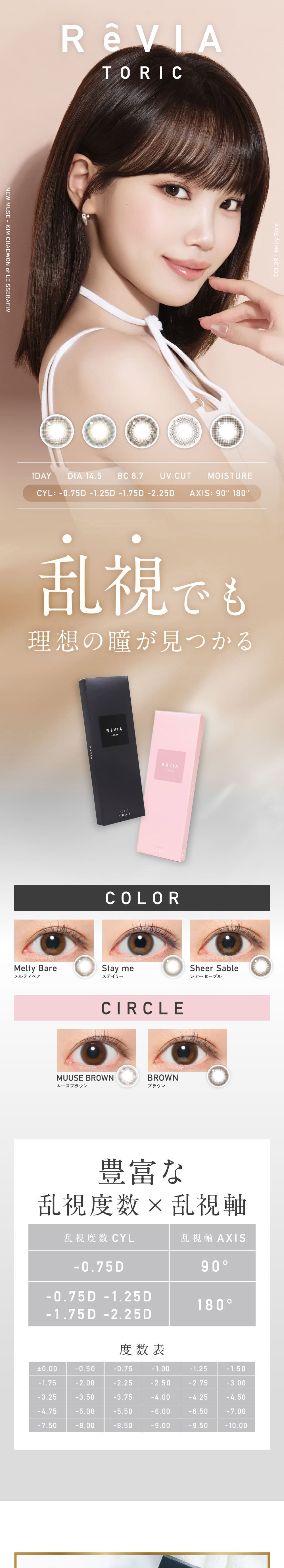 レヴィア乱視用(ReVIA TORIC 1day)LPのTOP画像