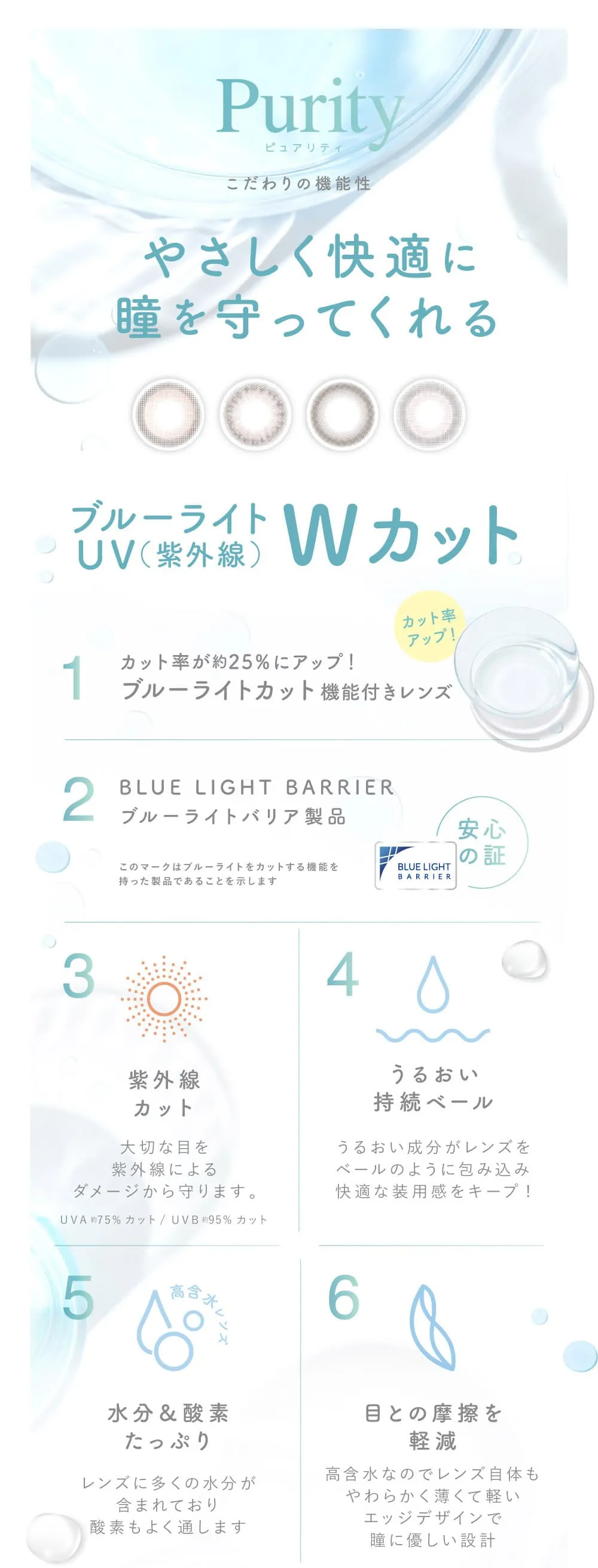 Purity CIRCLE（ピュアリティ サークル)は優しく快適に瞳を守る