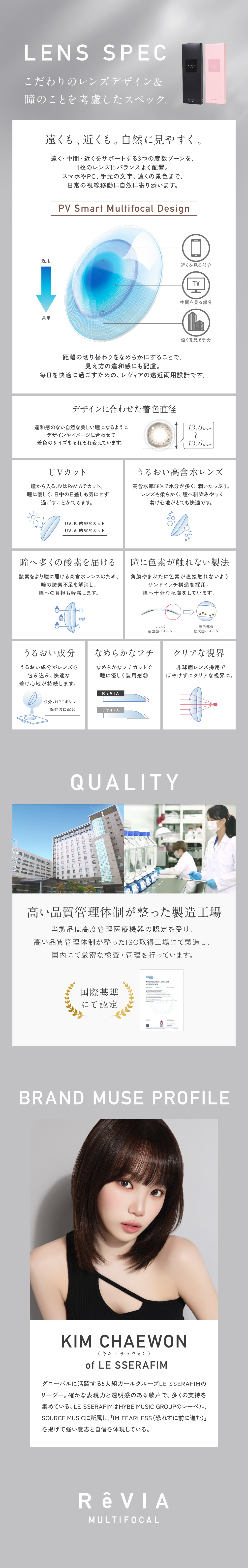 レヴィアサークルマルチフォーカルワンデー - 遠近両用カラコンのスペック紹介
