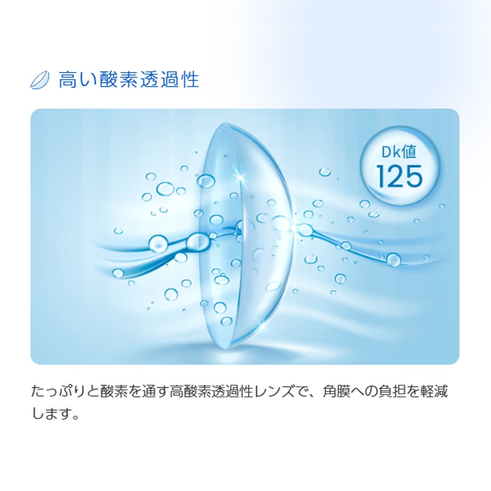 HOYA ハードEXの特長、たっぷりと酸素を通す高酸素透過性レンズで、角膜への負担を軽減。