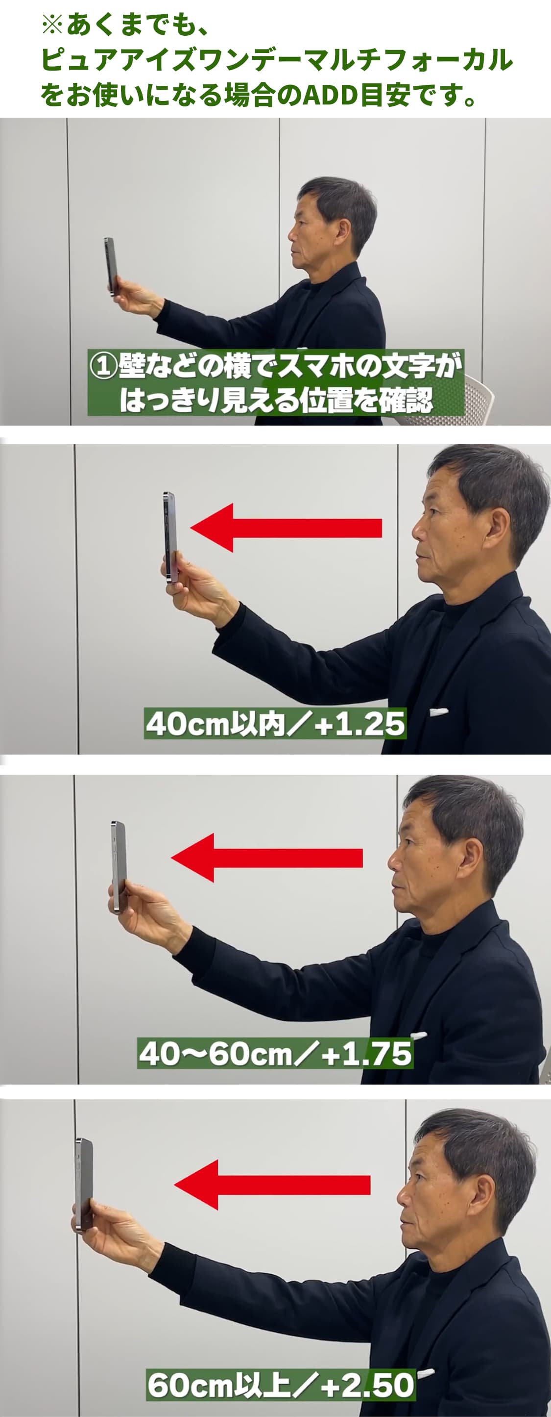 ピュアアイズワンデー マルチフォーカル遠近両用コンタクトのADD調べ方画像