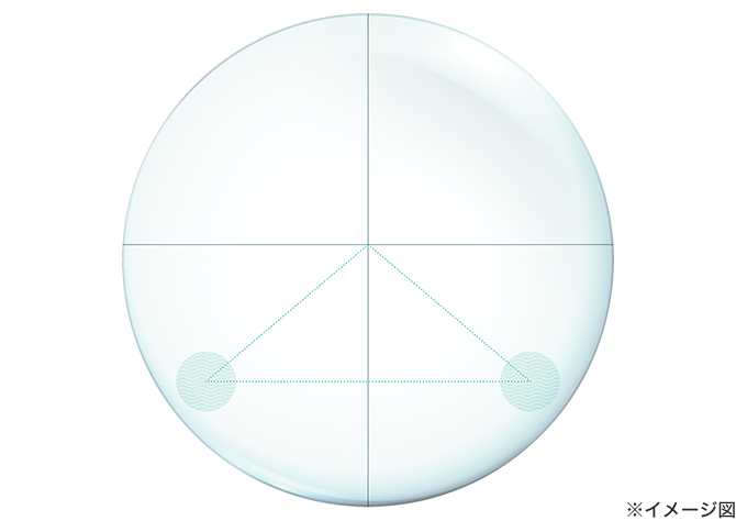 エアオプティクス ハイドラグライド乱視用 2weekコンタクトレンズのレンズデザインの図解
