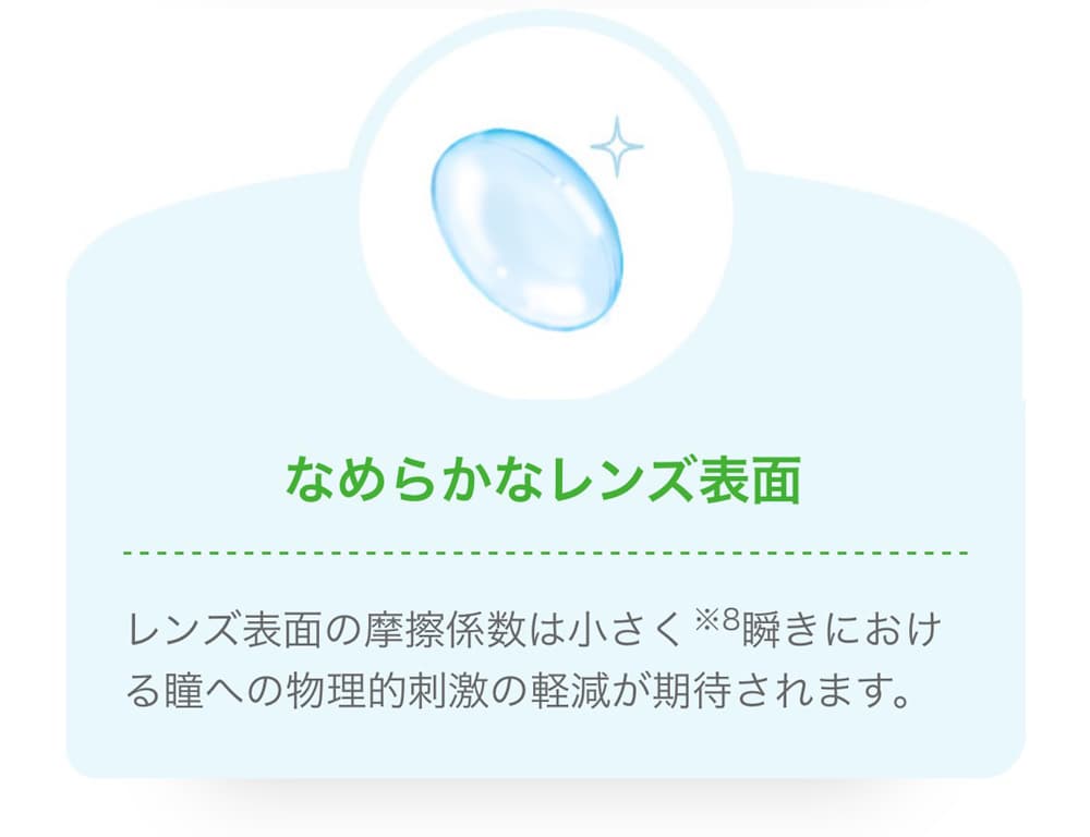 バイオトゥルーワンデーの特徴 - なめらかなレンズ表面