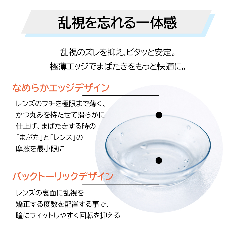 ピュアアイズワンデートーリックはつけていることを忘れるような一体感を生み出す乱視用ワンデーコンタクト